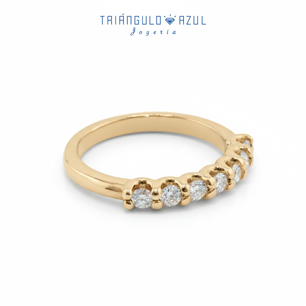 Churumbela Tipo U de Diamantes con 0.45 CTS Total en Oro Amarillo de 14K