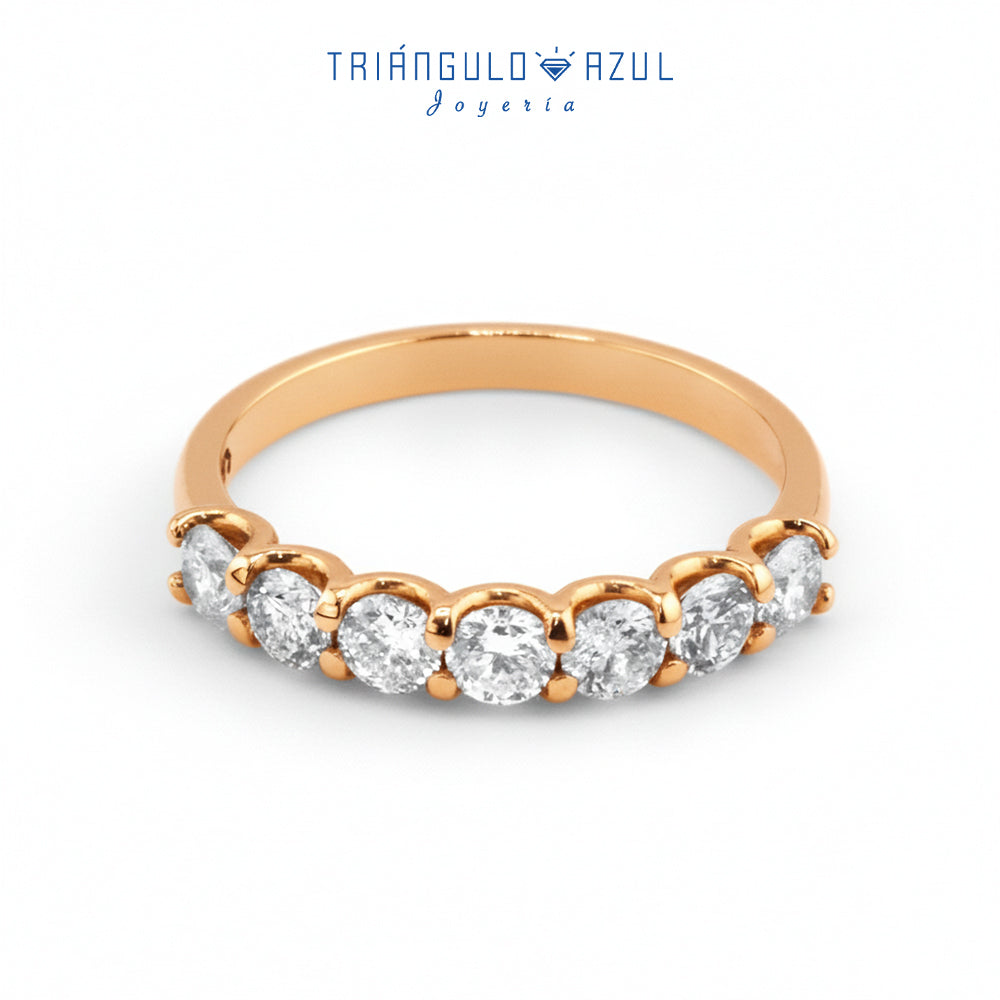Churumbela Tipo U de Diamantes con 0.90 CTS Total en Oro Amarillo de 14K