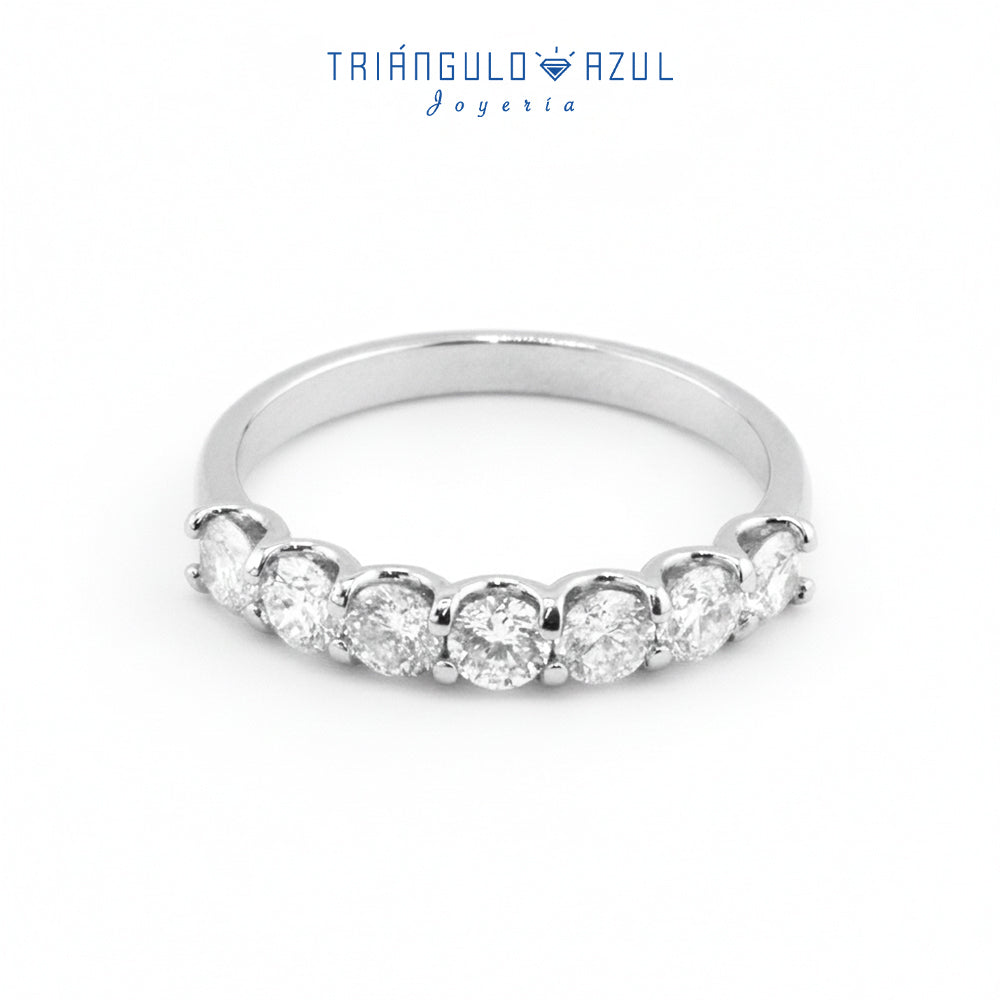 Churumbela Tipo U de Diamantes con 0.90 CTS Total en Oro Blanco de 14K