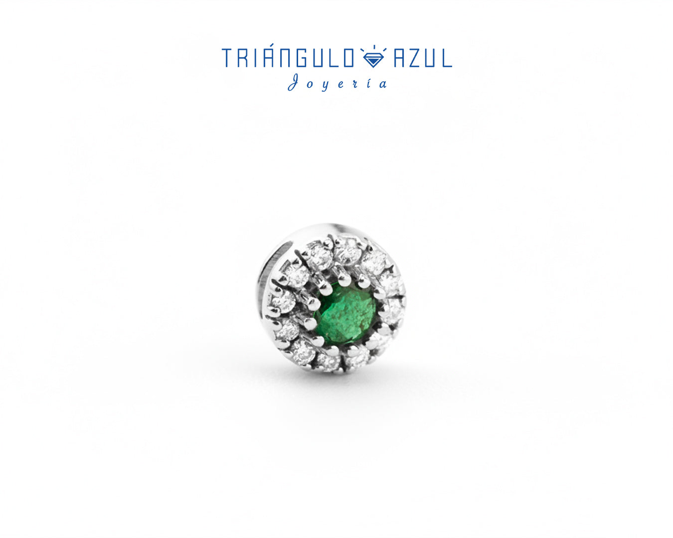 Dije a Juego de Esmeralda con 0.18 CTS Total y Diamantes con 0.13 CTS Total en Oro Blanco de 14K