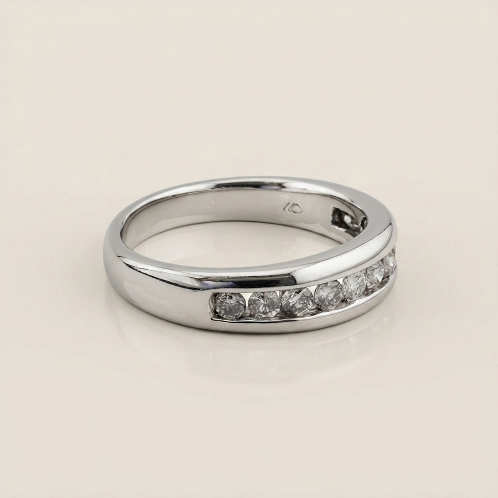 Churumbela con Diamantes en Oro Blanco de 14K