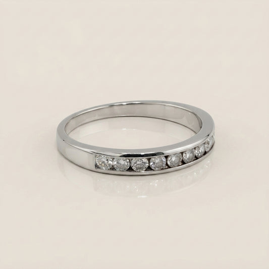 Churumbela con Diamantes en Oro Blanco de 14K