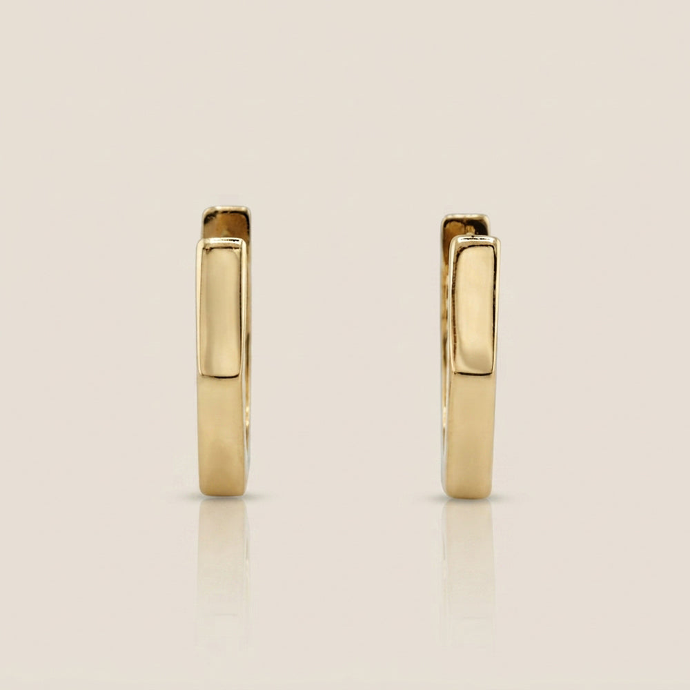 Aretes Hexagonales en Oro Amarillo de 10K