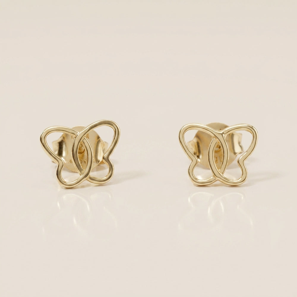 Aretes Mariposa Calado en Oro Amarillo de 10K