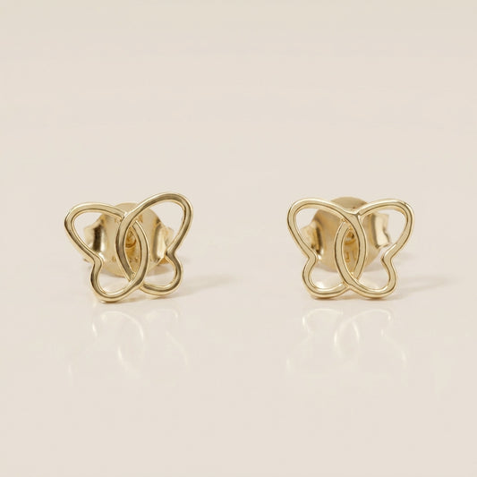 Aretes Mariposa Calado en Oro Amarillo de 10K