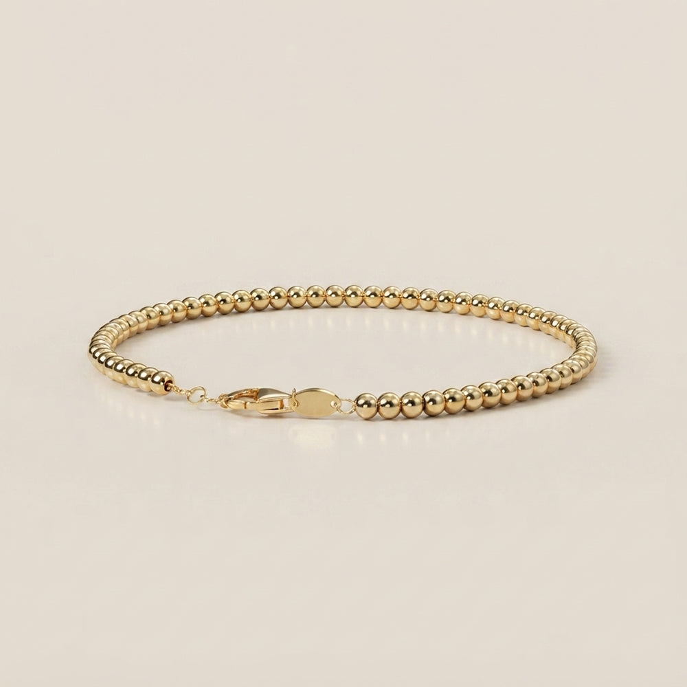 Pulsera de Bolitas en Oro Amarillo de 14K