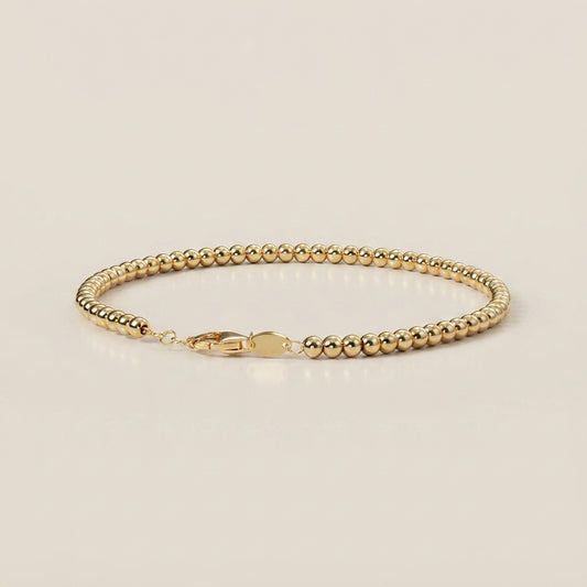 Pulsera de Bolitas en Oro Amarillo de 14K