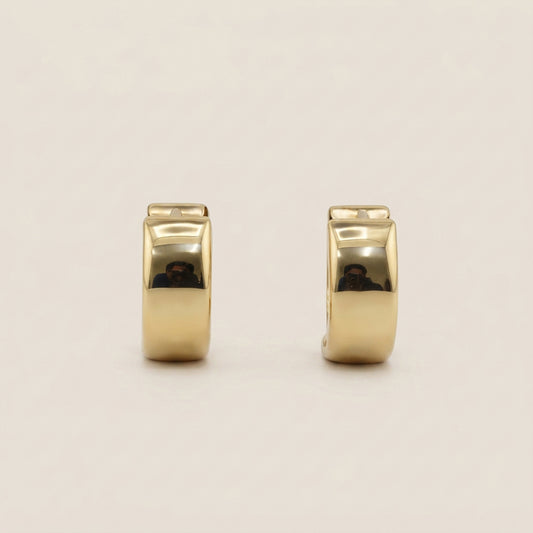 Aretes Huggies Redondos en Oro Amarillo de 14K