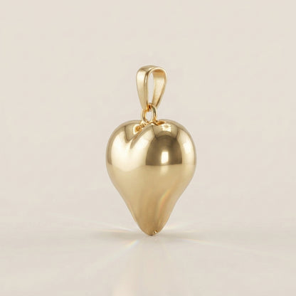 Dije Corazón Hueco en Oro Amarillo de 14K