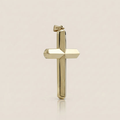 Dije Cruz Afilado en Oro Amarillo de 14K