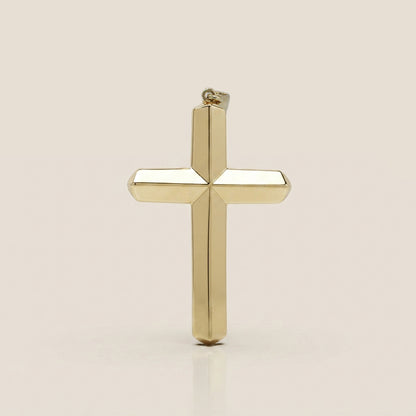 Dije Cruz Afilado en Oro Amarillo de 14K