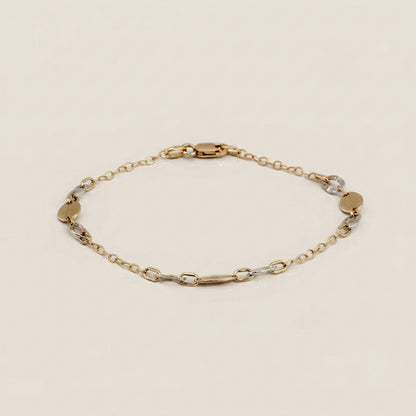 Pulsera Delgada Marquis en Oro Amarillo de 14K