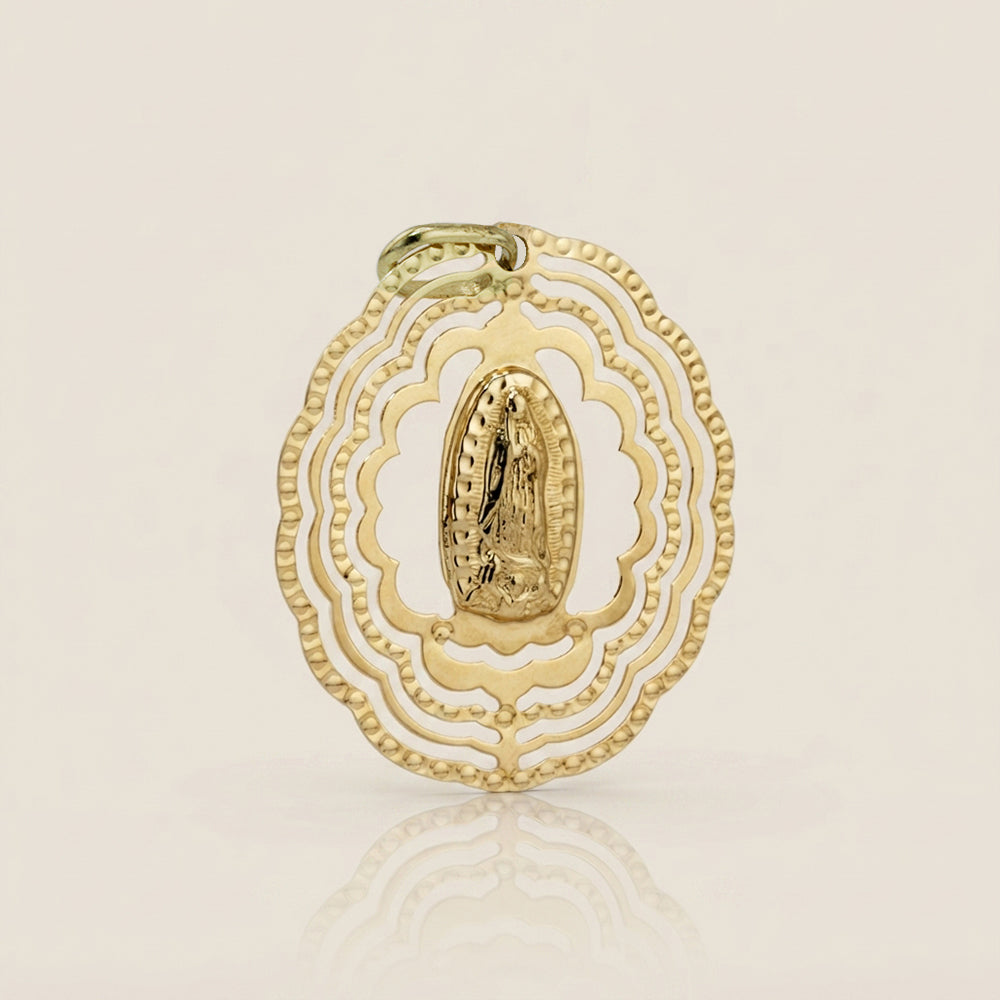 Dije Virgen de Guadalupe Varios Marcos en Oro Amarillo de 14K