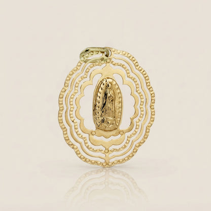 Dije Virgen de Guadalupe Varios Marcos en Oro Amarillo de 14K
