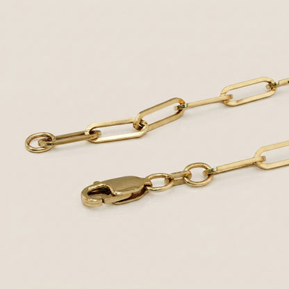 Pulsera Oval Plana en Oro Amarillo de 14K