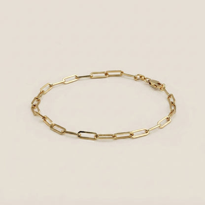 Pulsera Oval Plana en Oro Amarillo de 14K