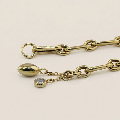 Pulsera Oval Hueca en Oro Amarillo de 14K