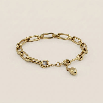 Pulsera Oval Hueca en Oro Amarillo de 14K