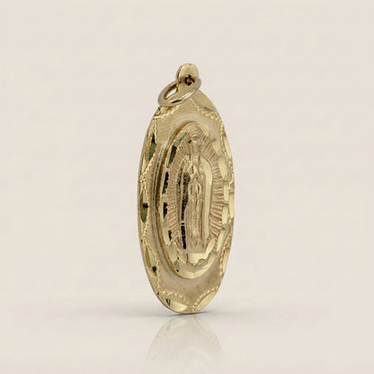 Dije Virgen de Guadalupe en Oro Amarillo de 14K