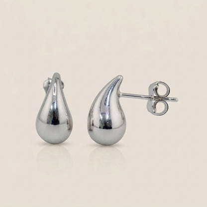 Aretes Gota en Oro Blanco de 10K