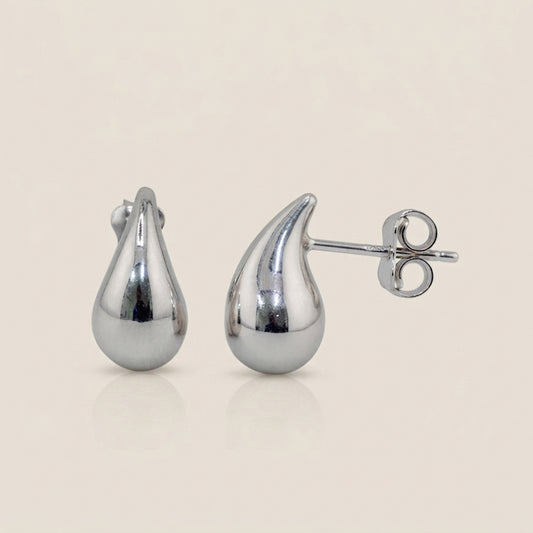 Aretes Gota en Oro Blanco de 10K