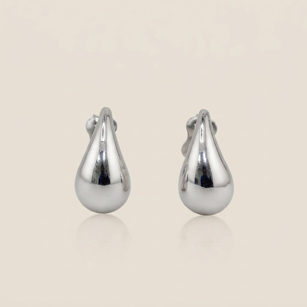 Aretes Gota en Oro Blanco de 10K