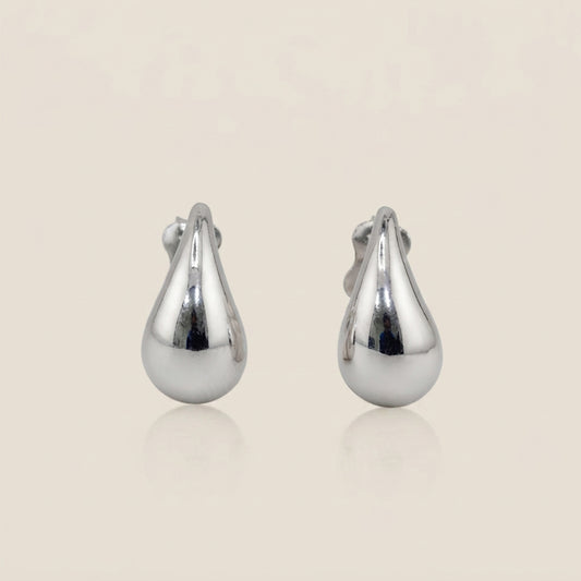 Aretes Gota en Oro Blanco de 10K