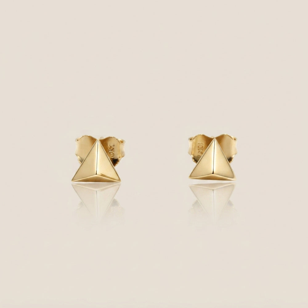 Aretes Pirámide en Oro Amarillo de 10K