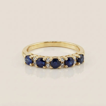 Churumbela Isabel con Zafiros y Diamantes en Oro Amarillo de 14K