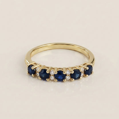 Churumbela Isabel con Zafiros y Diamantes en Oro Amarillo de 14K