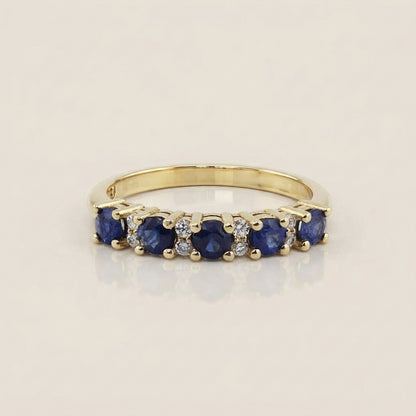 Churumbela Isabel con Zafiros y Diamantes en Oro Amarillo de 14K