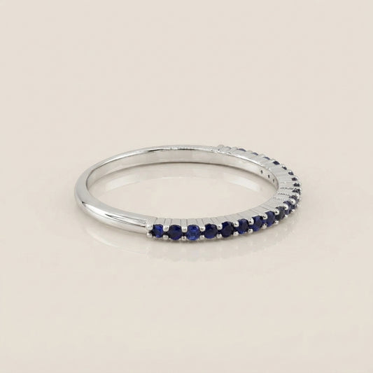 Churumbela Andrea con Zafiros en Oro Blanco de 14K