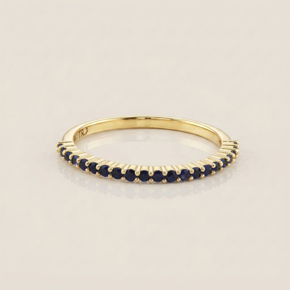 Churumbela Andrea con Zafiros en Oro Amarillo de 14K