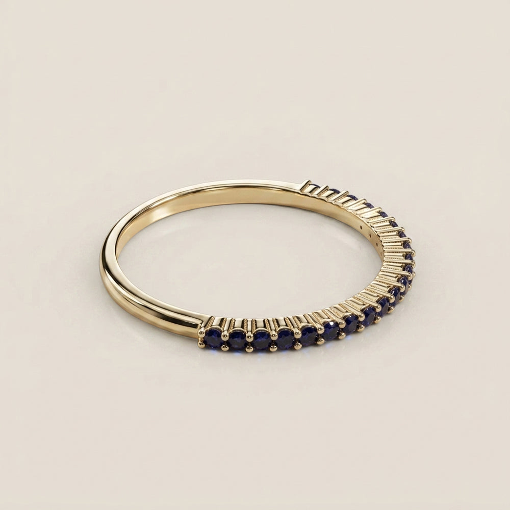 Churumbela Andrea con Zafiros en Oro Amarillo de 14K