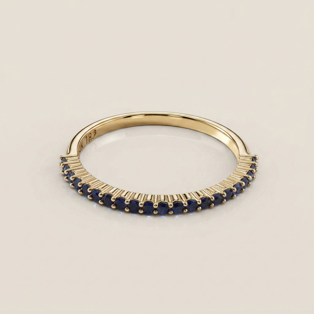Churumbela Andrea con Zafiros en Oro Amarillo de 14K