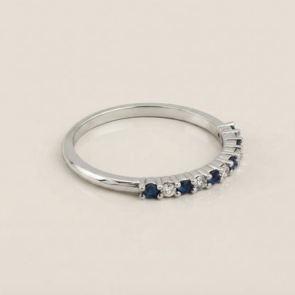 Churumbela Andrea con Zafiros y Diamantes en Oro Blanco de 14K