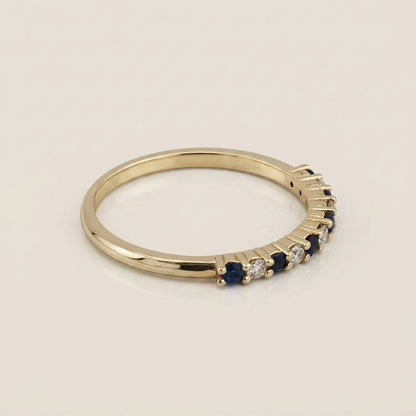 Churumbela Andrea con Zafiros y Diamantes en Oro Amarillo de 14K