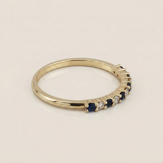 Churumbela Andrea con Zafiros y Diamantes en Oro Amarillo de 14K