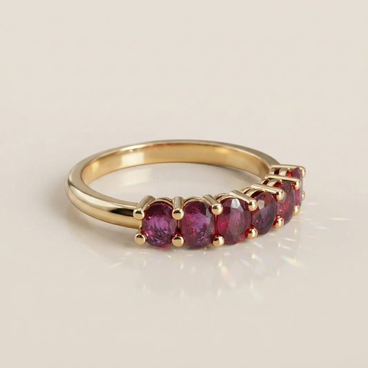 Churumbela Andrea de Rubíes en Oro Amarillo de 14K
