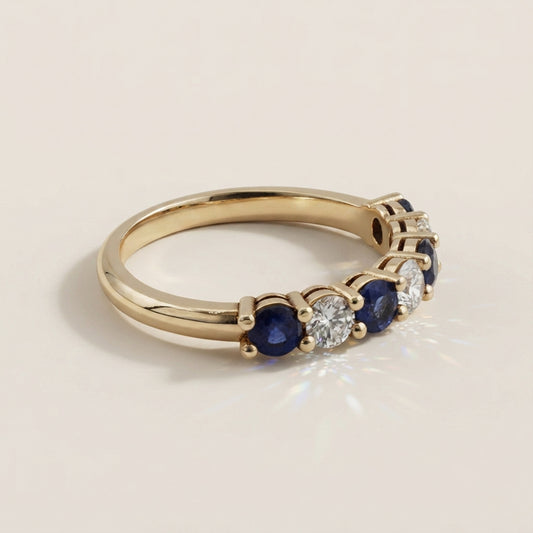 Churumbela Andrea con Zafiros y Diamantes en Oro Amarillo de 14K
