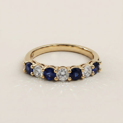 Churumbela Andrea con Zafiros y Diamantes en Oro Amarillo de 14K