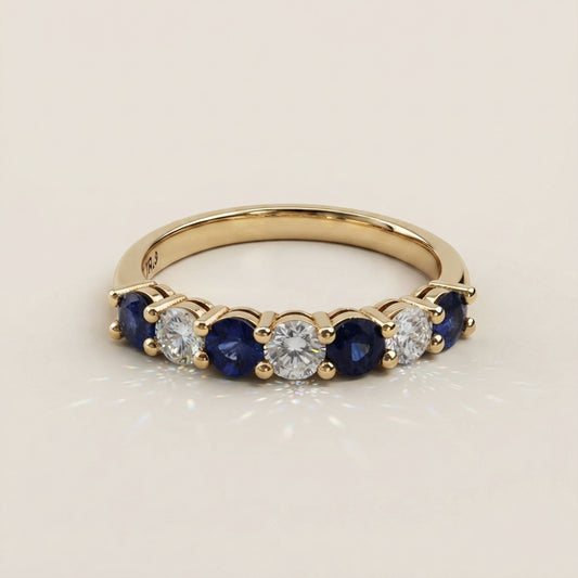 Churumbela Andrea con Zafiros y Diamantes en Oro Amarillo de 14K