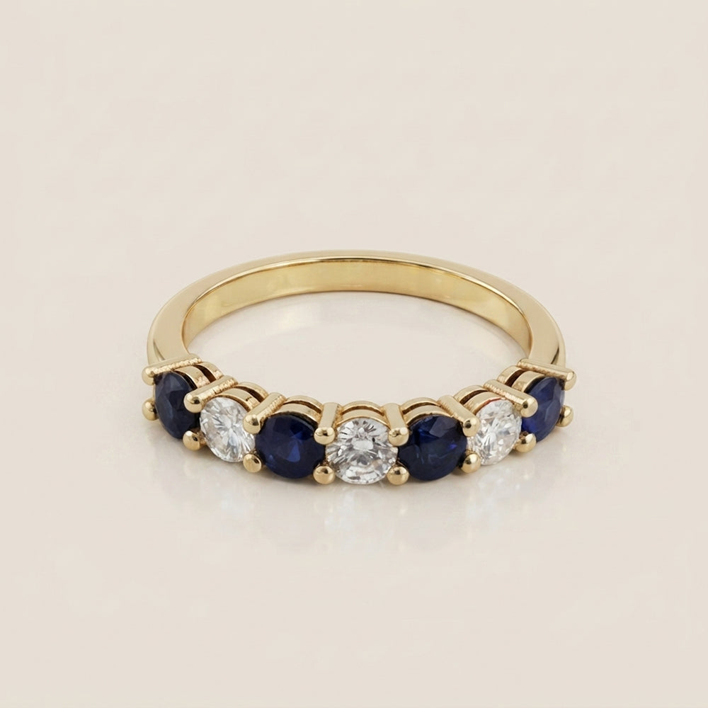 Churumbela Andrea con Zafiros y Diamantes en Oro Amarillo de 14K