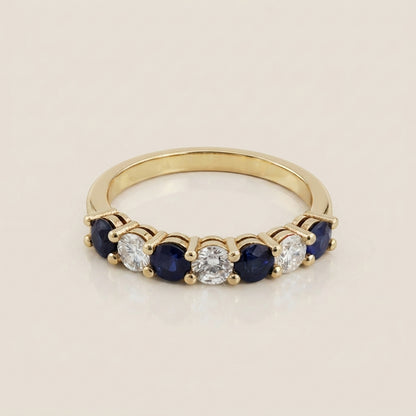 Churumbela Andrea con Zafiros y Diamantes en Oro Amarillo de 14K