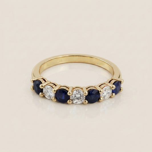 Churumbela Andrea con Zafiros y Diamantes en Oro Amarillo de 14K