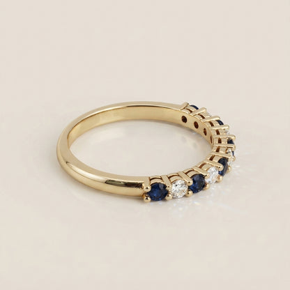Churumbela Andrea con Zafiros y Diamantes en Oro Amarillo de 14K