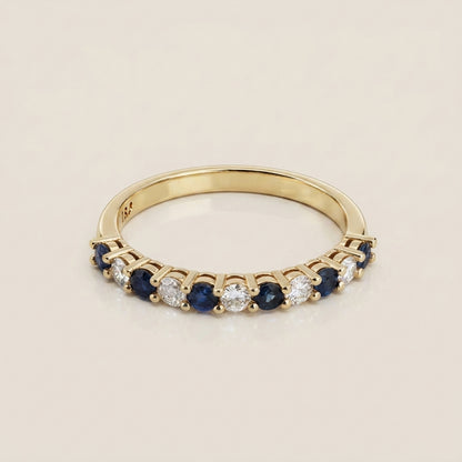 Churumbela Andrea con Zafiros y Diamantes en Oro Amarillo de 14K