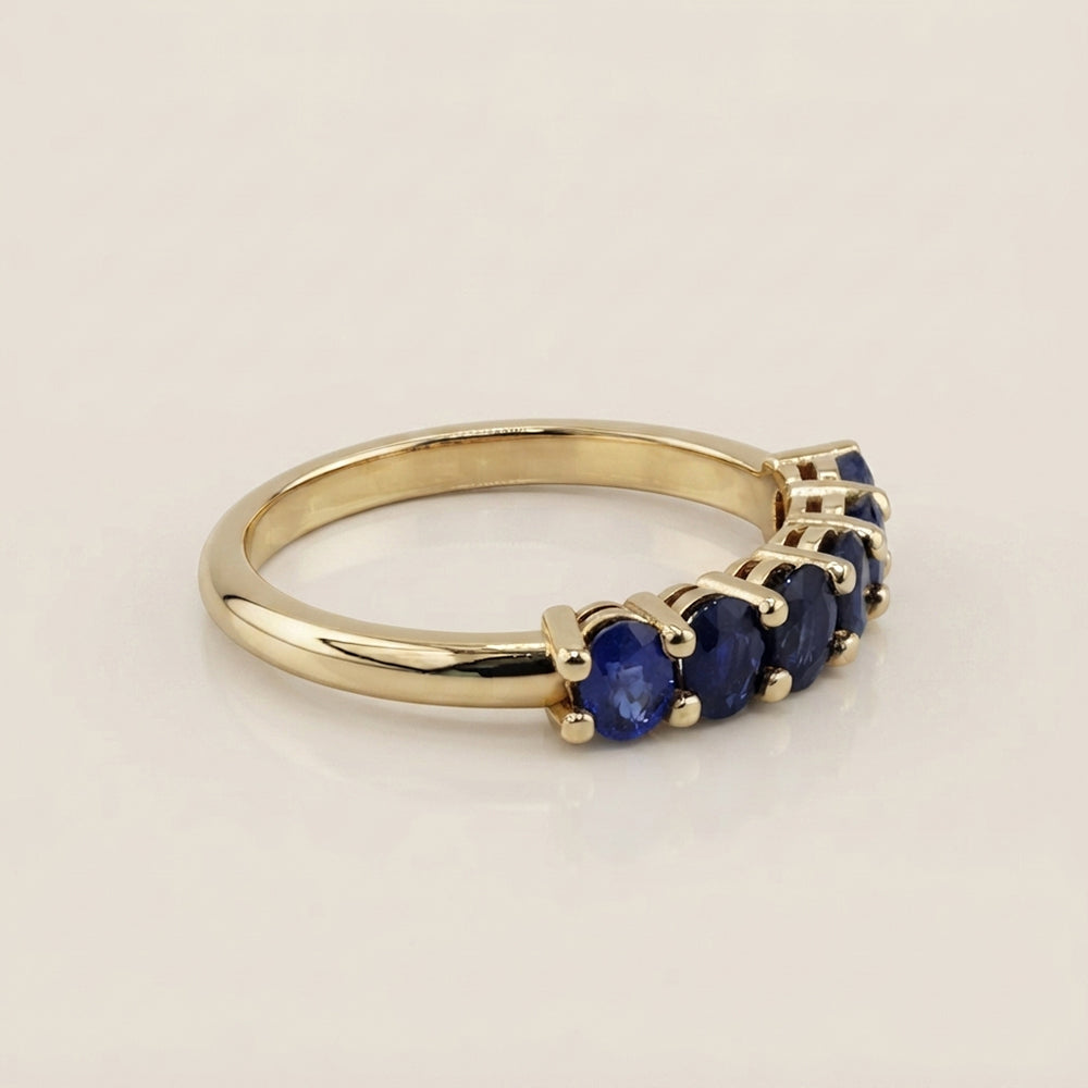Churumbela Andrea con Zafiros en Oro Amarillo de 14K