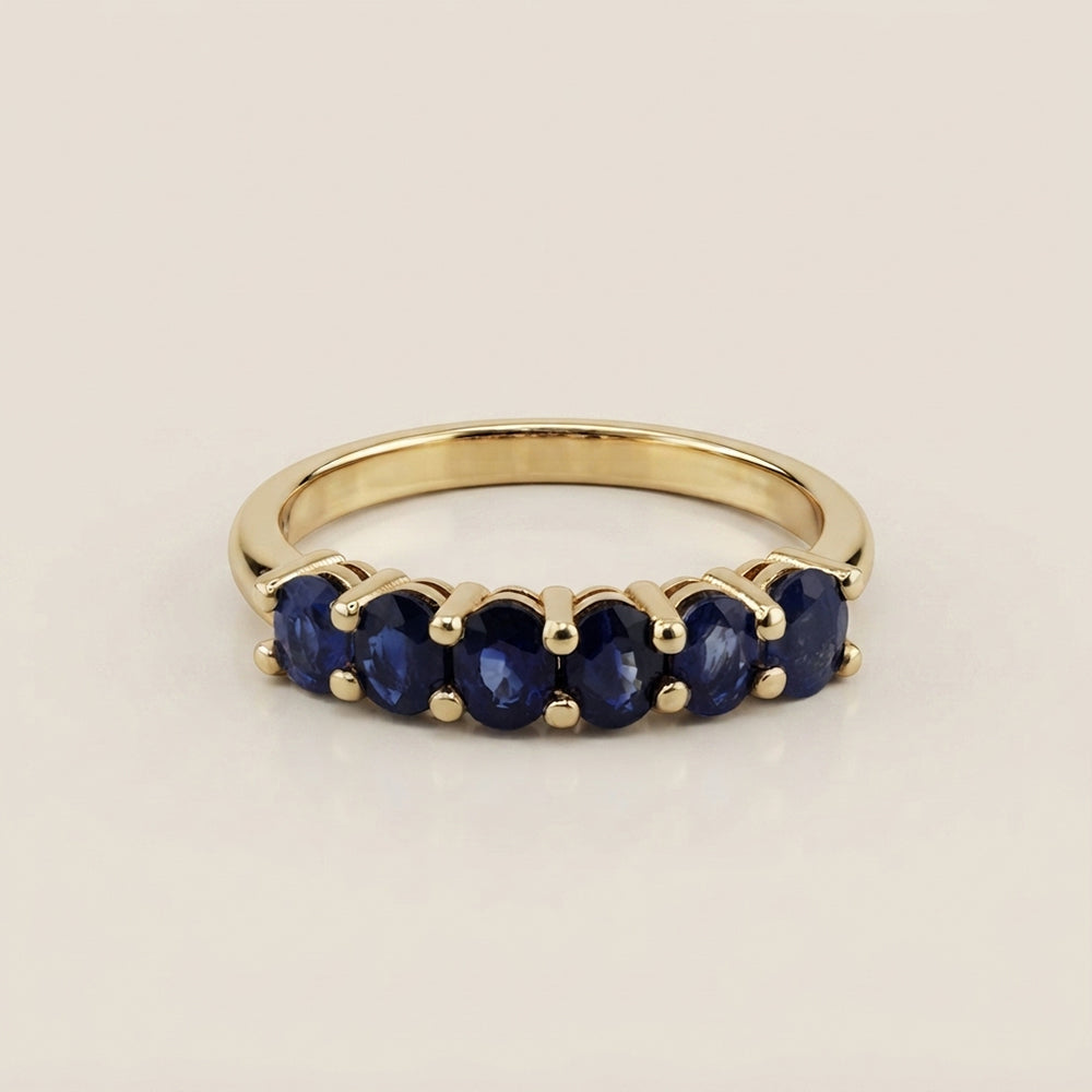 Churumbela Andrea con Zafiros en Oro Amarillo de 14K