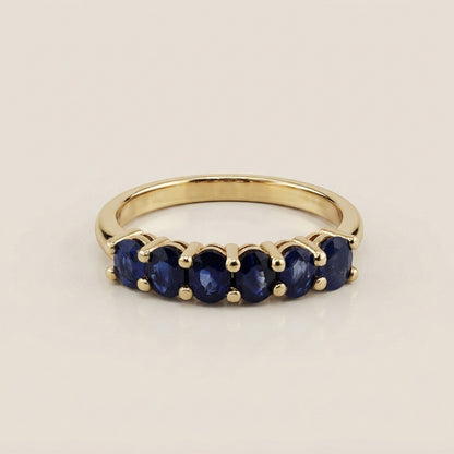 Churumbela Andrea con Zafiros en Oro Amarillo de 14K